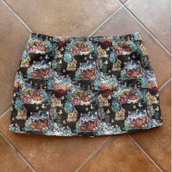 NWT Cider Jacquard Kittens Mid-Rise Mini Skort w Side Zip Fall Colors size 24 - Picture 9 of 10